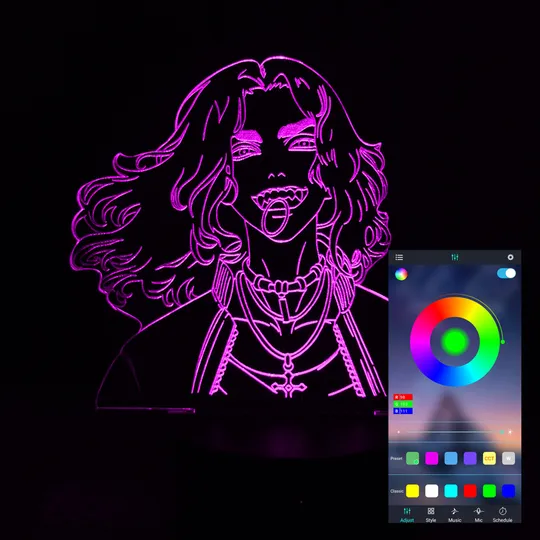 Акриловий світильник-нічник керування з телефона Кейсуке Бадзі (Keisuke Baji) tty-n000570 Ціна