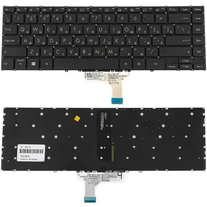фото, Клавиатура для ноутбука ASUS (UX363 series) rus, black, без фрейма, подсветка клавиш