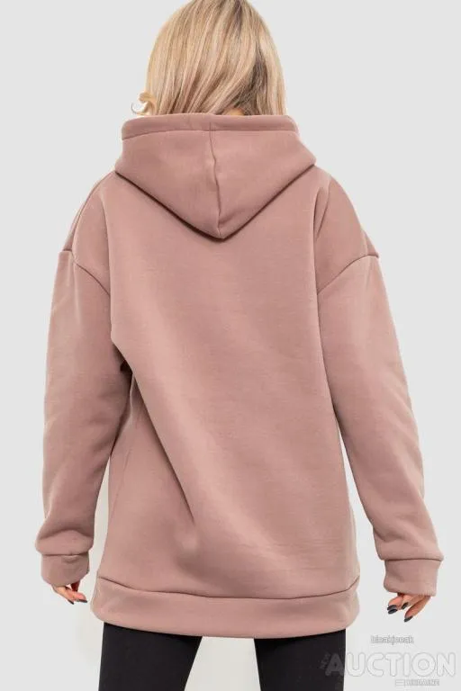 Худи женское на флисе, цвет мокко, 214R105 Продаж