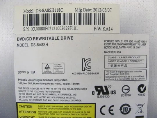 №21-8 DVD-привод DS-8A8SH118C DS-8A8SH для ACER Aspire V3-772G оригінал Інтернет-аукціон