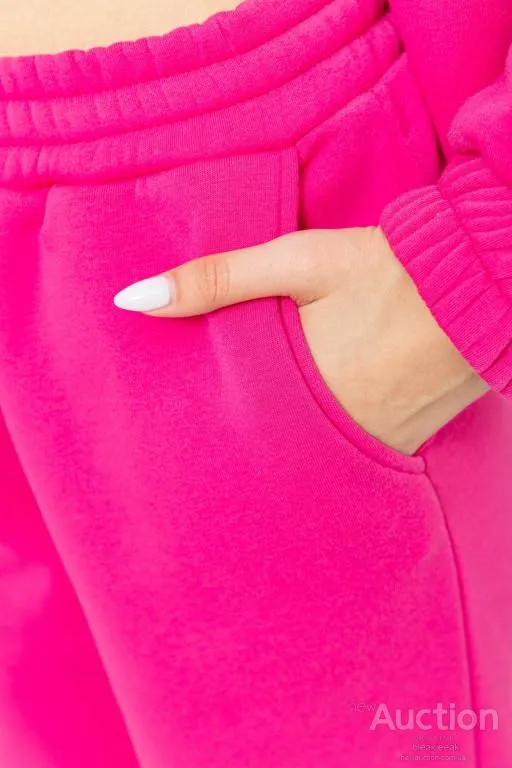 Спорт костюм женский на флисе, цвет розовый, 102R402 Інтернет-аукціон
