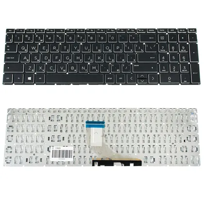 фото, Клавіатура для ноутбука HP (250 G7, 255 G7 series) rus, black, без фрейма, white bezzel (оригінал)