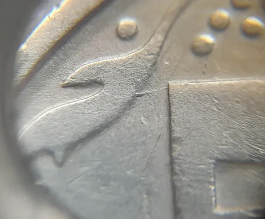 (7350) 50 копійок 1992 1АГм брак XXXL (викрошка на реверсі) + розкол (50 копеек 1992 1АГм трапеція трапеция) З аукціону