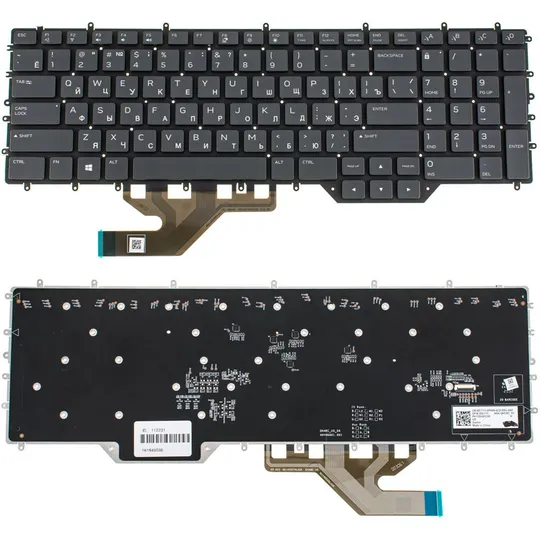Клавіатура для ноутбука DELL (Alienware: Area 51m R2, M17 R2, M17 R3) rus, black, підсвічування клавіш (RGB) Ціна