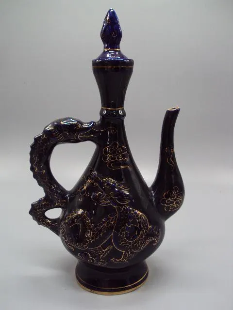 Графин штоф кувшин чайник фарфор кобальт дракон высота с крышкой 30,5 см, без 26 см №14051 Продаж