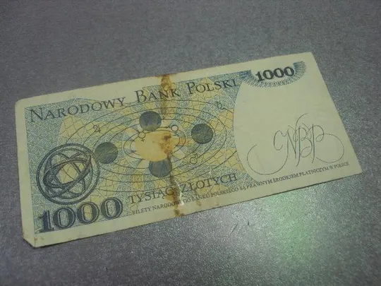 Купити банкнота 1000 злотый 1982 польша №389