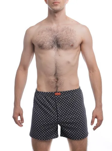 фото, Чоловічі труси боксерки сімейні класичні 100% бавовна Atlet МБ 000004 принт чорні 50