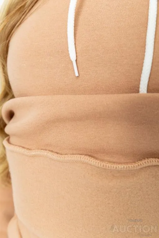 Спорт костюм женский на флисе, цвет темно-бежевый, 102R016-1 Недорого