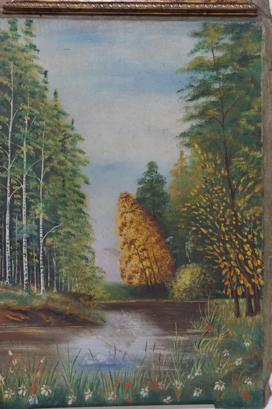 Картина Пейзаж Деревья и цветы. Лес. Масло, холст 84,5 х 59,5 см №256 Ціна