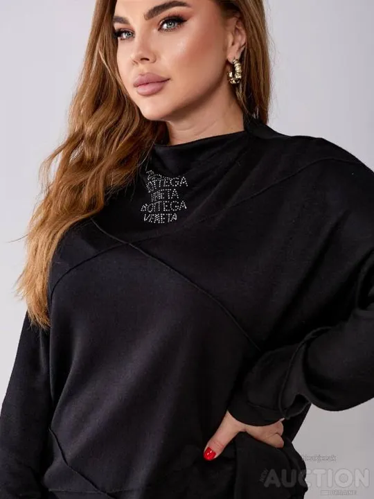 Жіночий костюм з ангори зі спідницею колір чорний Де купити