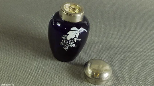 Чайниця банка для чаю синя кобальтова радянське скло Вживане З аукціону