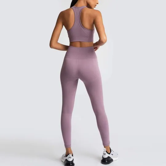 Комплект для фитнеса топ и леггинсы 10055 M лиловый Продаж