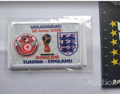 фото, футбол Чемпионат Мира 2018 Россия шеврон к матчу Тунис - Англия /Волгоград/