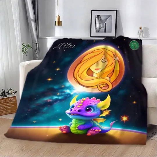 Плед 3D авторский со знаком зодиака на 2024 год Дева 2757_B 12867 135х160 см Ціна