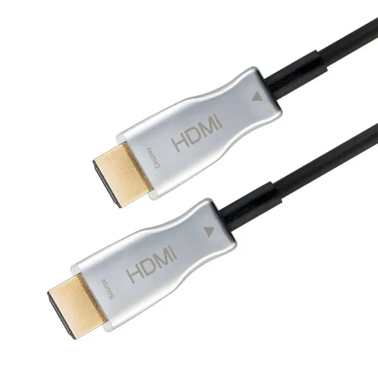 Кабель монітора-сигнальний HDMI M/M 50.0m Goobay (75.05.9809) v2.0 4K@60Hz Optical Hybrid Ціна