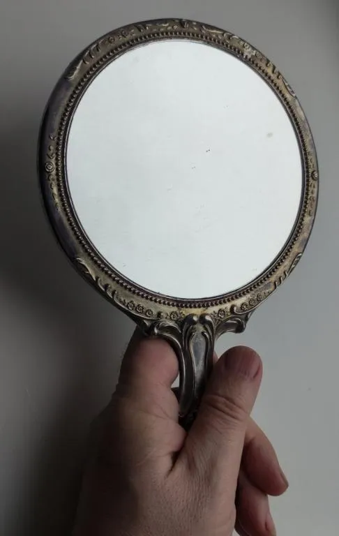 Большое антикварное ручное зеркало 1910-1920-е годы Mr582 Де купити