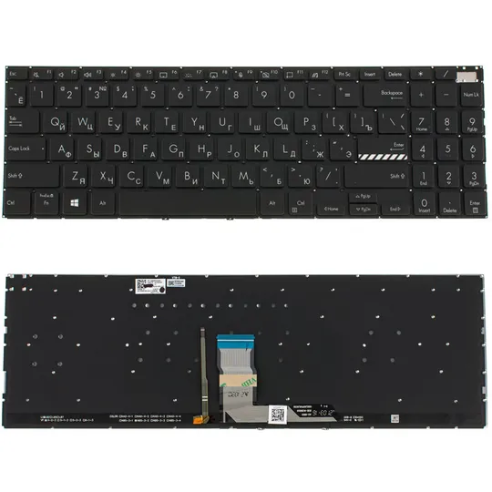 Клавіатура для ноутбука ASUS (M3500 series), rus, black, без кадру, підсвічування клавіш Ціна