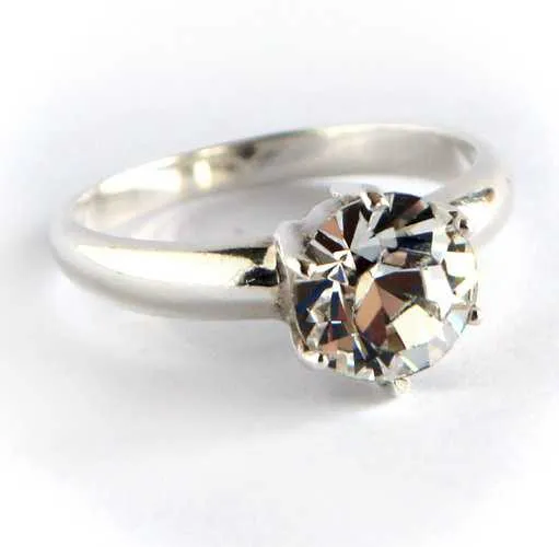 Каблучка кільце солітер з цирконом срібло 925 проба Austria З аукціону