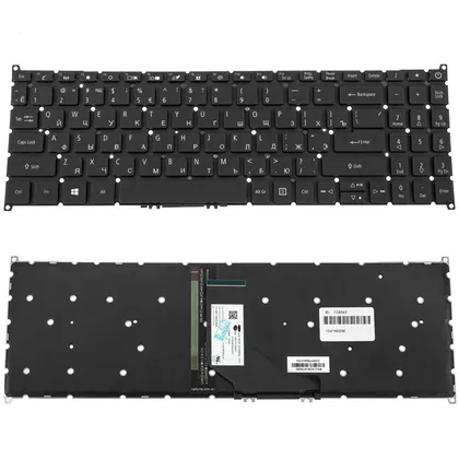 фото, Клавіатура для ноутбука ACER (TM: P215-52) rus, black, без фрейму, підсвічування клавіш
