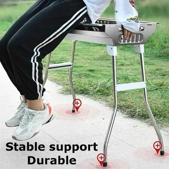 Переносной мангал из нержавеющий стали со складными ножками  73*34*73 см с 2 жаропрочными решетками Ціна