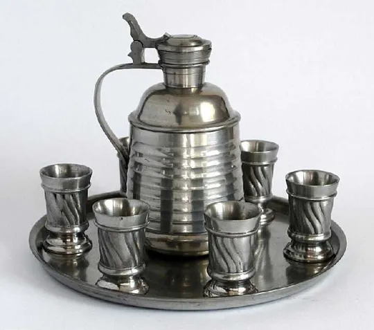 Антикварний олов&#039;яний набір для вина, сервіз, 1930-ті рр., Німеччина Ціна