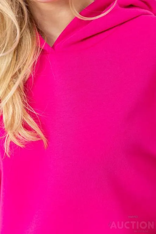 Худи женский трехнитка на флисе, цвет розовый, 102R364 Де купити