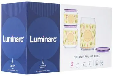 Набор банок Luminarc Plano Colorful Hearts P9214 3 предмета Інтернет-аукціон