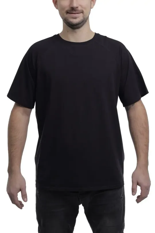 Футболка чоловіча однотонна з бавовни Bono oversize 950101 чорна (розміри: S-XL) Ціна