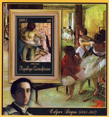 фото, ЦАР-Живопись-Эдгар Дега-2011.Чистый Блок.  MNH.