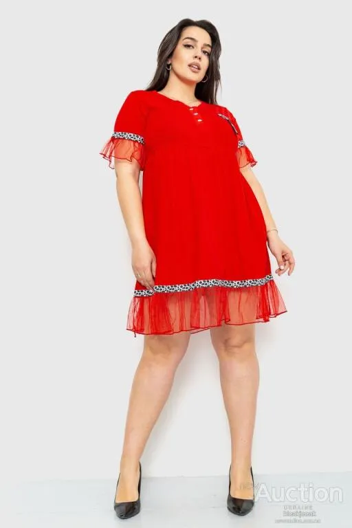 Купити Платье свободного кроя, цвет красный, 231R6444