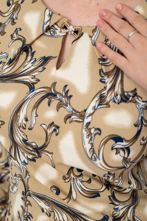 Блуза шифоновая, цвет темно-бежевый, 186R198 Де купити