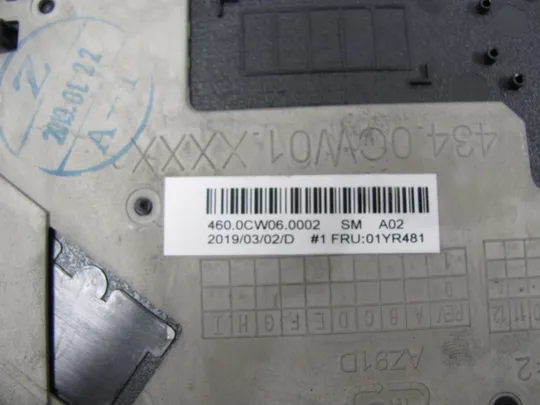 760-1 Кришка панель палмрест 460.0CW06.0002 01YR481 для Lenovo Thinkpad T580 P52S  оригінал Характеристики