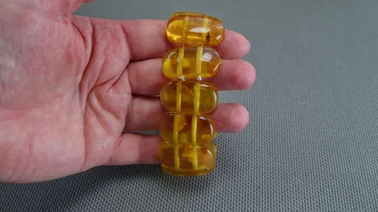 Купити Браслет из искусственного янтаря советская бижутерия Вживане старий браслет зі штучного бурштину