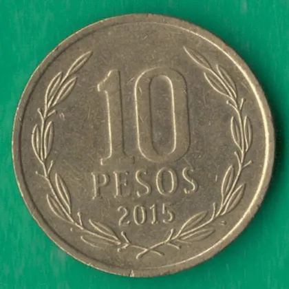 фото, 10 песо 2015 року Чилі [МШ]
