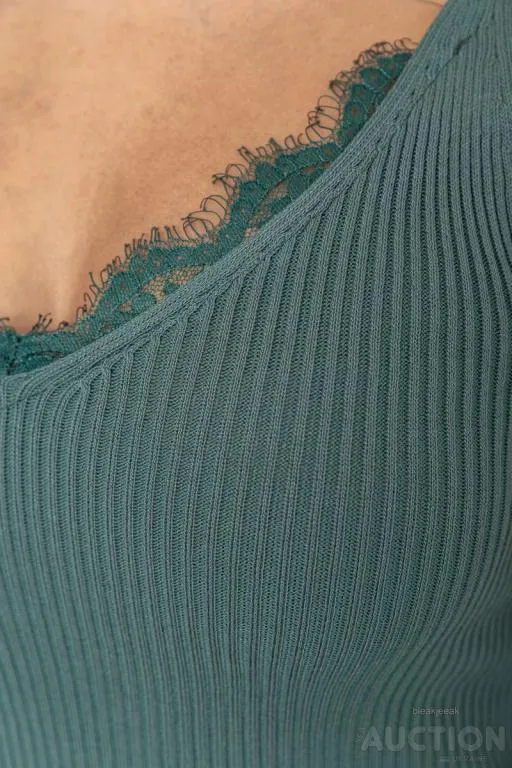 Майка женская в рубчик, цвет зеленый, 204R020-1 Продаж