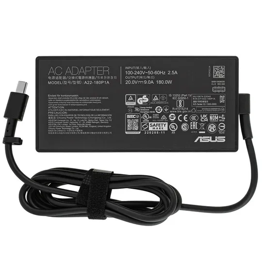 Оригінальний блок живлення для ноутбука ASUS 20V, 12A, 180W, Rectangle Conn, black, RECTANGULAR Ціна