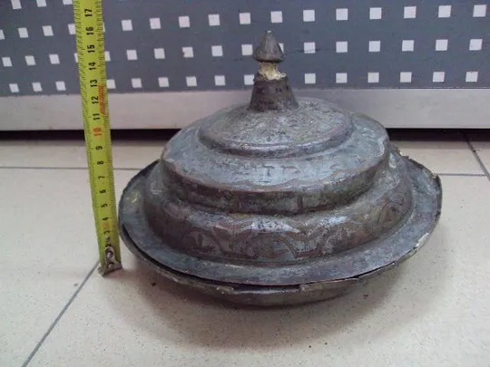 Купити Сосуд Иудаика предмет быта культа с крышкой медь высота 15,5 см, диаметр 22,5 см №11422