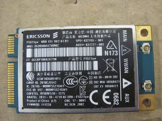 номер0033-10 плата модему 632155-001 ERICSSON F5521GW для HP EliteBook 8560P 8570P 8460w 8560w 8760w 8560p Плата мережева карта плата модему Modem Board З аукціону