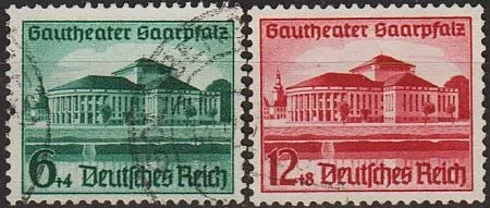 1938 - Рейх - Театр Саар Mi.673-74  _6.0 € _гаш Ціна