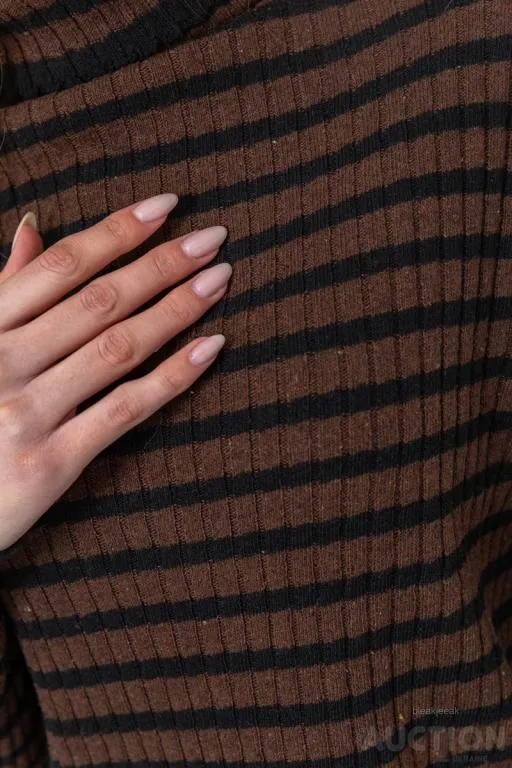 Гольф женский в полоску, цвет коричнево-черный, 244R2305 Де купити