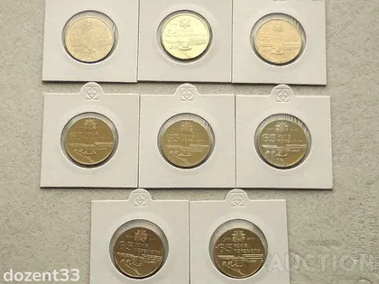 фото, 1 гривня 2010 рік Україна " Вічний Вогонь 65 Років Перемоги " 8 штук одним лотом (95)