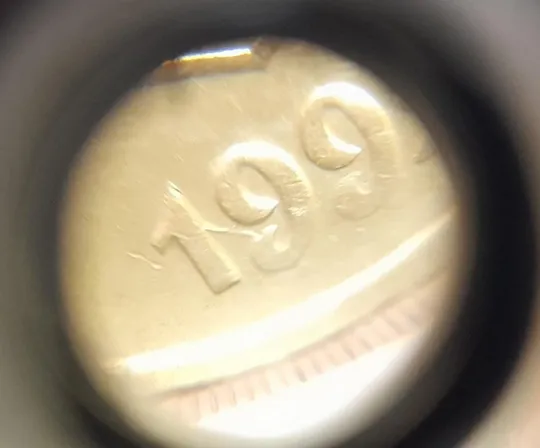 Купити (2930) 50 копійок 1992 1БАм розкол в році випуску на аверсі (50 копеек 1992 брак царапина штемпеля)