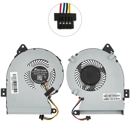 фото, Вентилятор для ноутбука ASUS X540NA, X540NV, X540UA, X540UB series, DC 5V 0.5A, 4pin (FCN DFS2004057S0T, 13NB0DE0T01011,