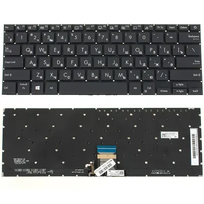 фото, Клавіатура для ноутбука ASUS (X321 series) rus, black, без фрейма, підсвічування клавіш