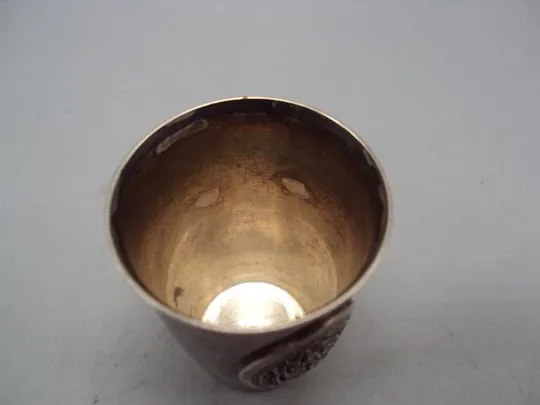 Рюмка стопка узор листья листочки серебро 925 проба Украина 8ХЮ вес 32,59 г размер 5,6х4,1 см №320 Характеристики