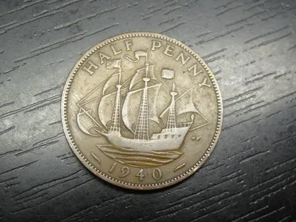 фото, 1/2 пенні 1940 Британія