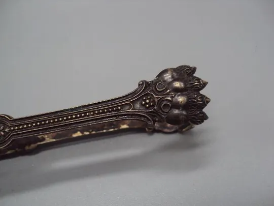 Щипцы для сахара львиные лапы льва Norblin Galw Варшава Норблин латунь посеребрение 14 см №13521 Продаж