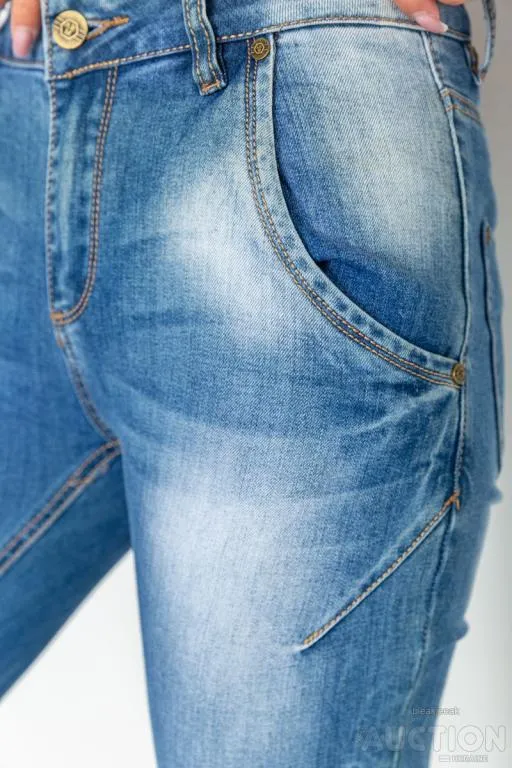 Джинсы женские с потертостями, цвет синий, 244RS07 Де купити