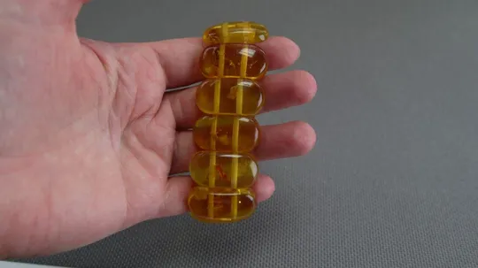 Браслет из искусственного янтаря советская бижутерия Вживане старий браслет зі штучного бурштину З аукціону