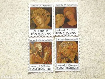 фото, Серія поштових марок Сан - Марино " Мистетство " 1973 рік **